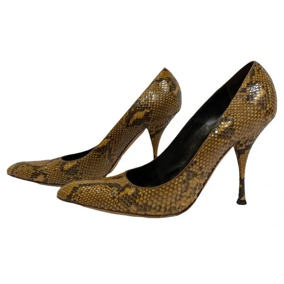 YVES SAINT LAURENT Snakeskin Heels 39.5